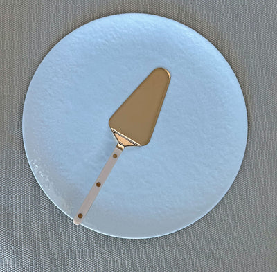 Sabre Bistrot Gold Tart Server, Ivory - Kitchen Universe