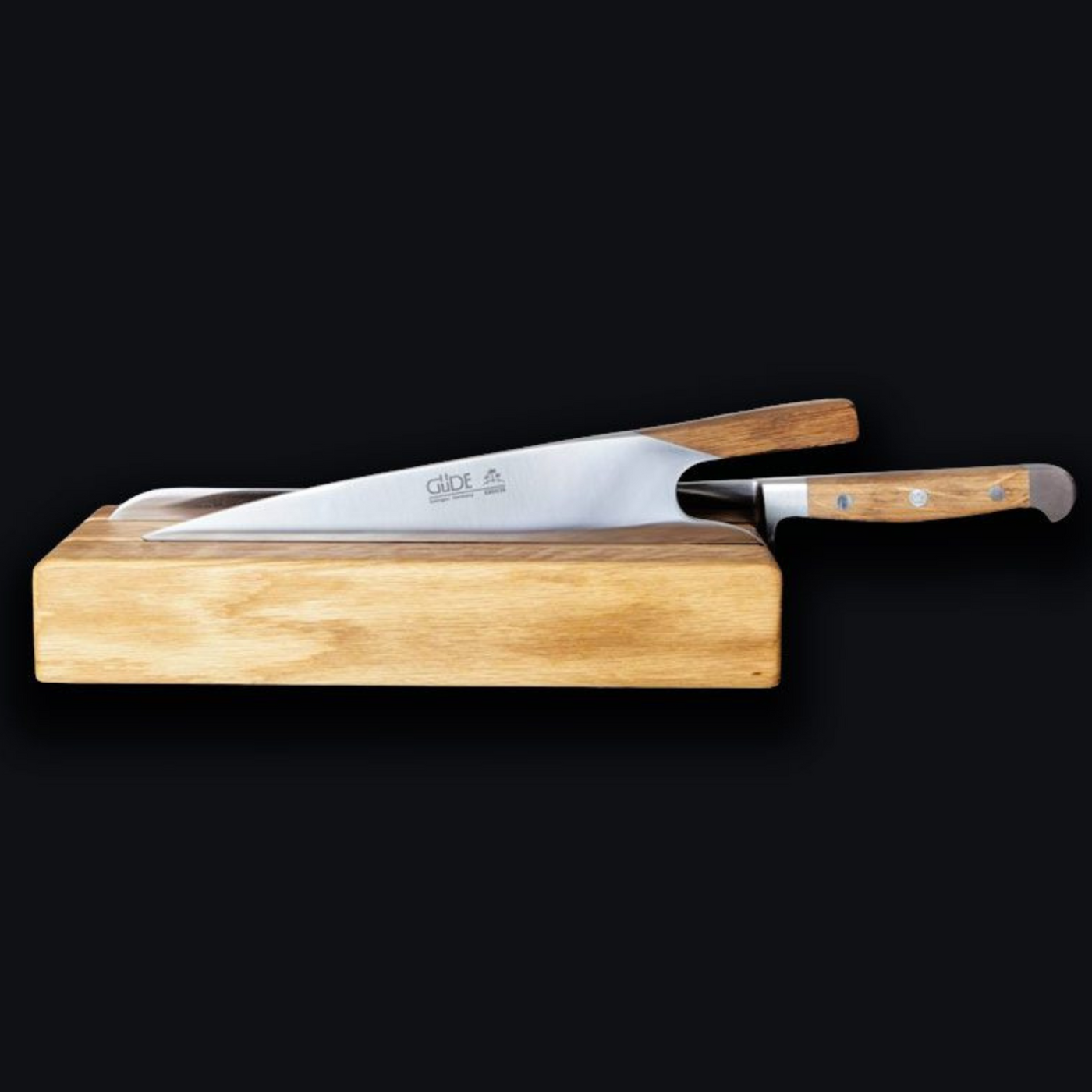 Gude Knife Block for "The Knife" and Bread Knife Oakwood - Kitchen Universe