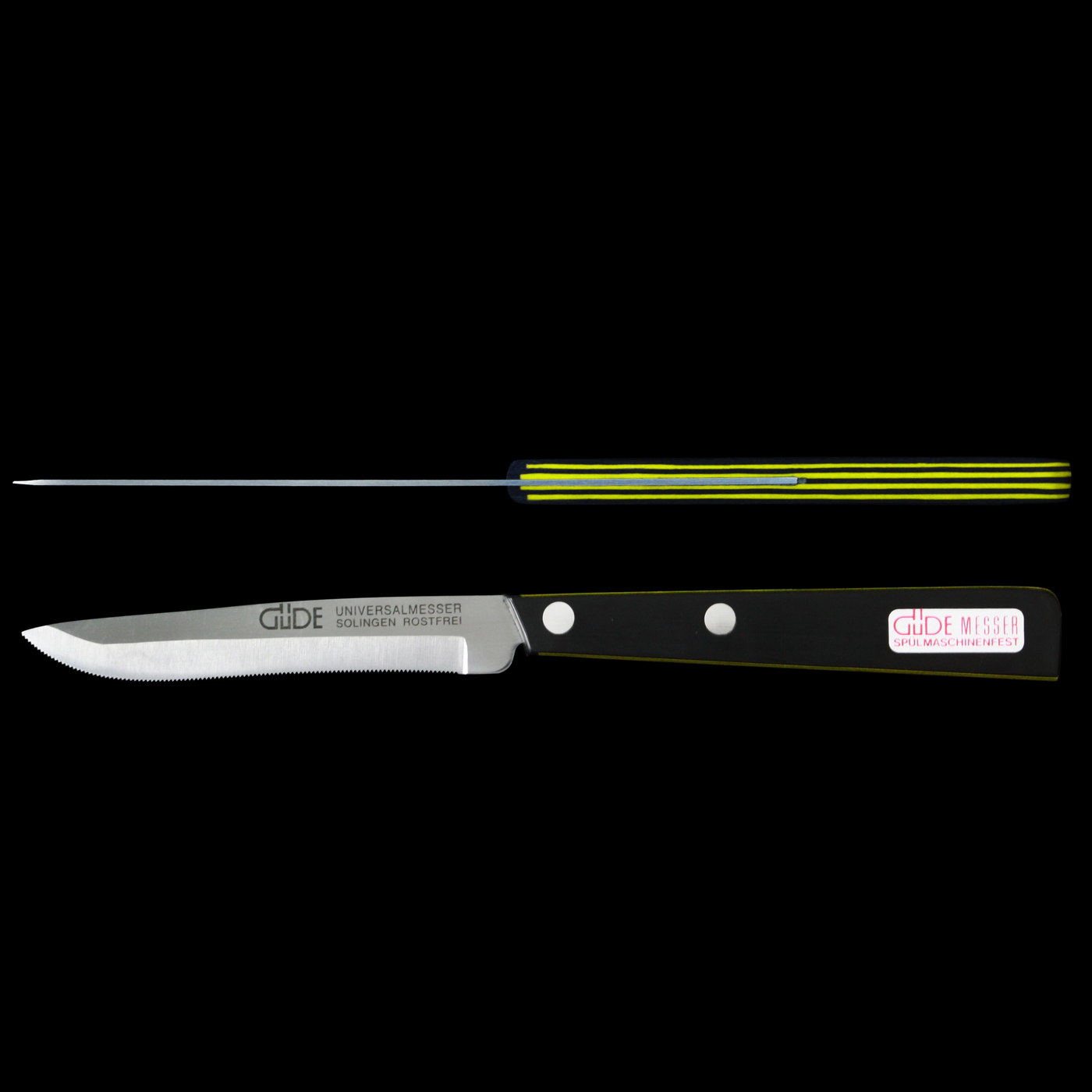 Gude Universal Knife With Black / Yellow Hostaform Handle, 4-In - Kitchen Universe