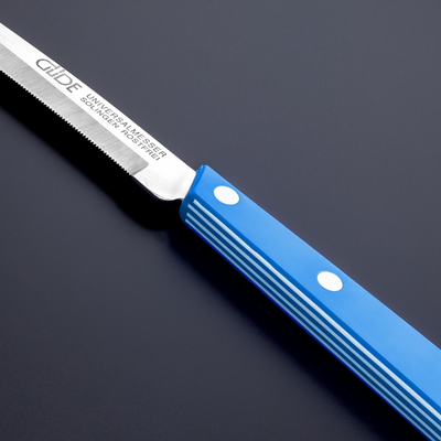 Gude Universal Knife With  White / Blue Hostaform Handle, 4-In - Kitchen Universe