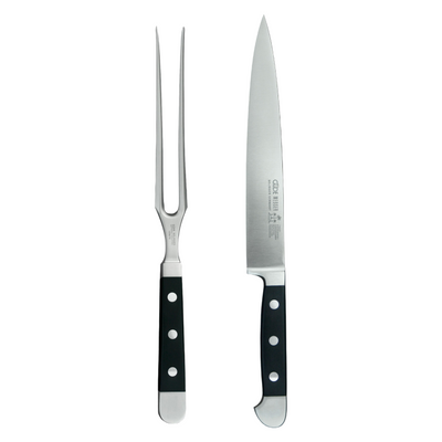 Gude Alpha 2-Piece Carving Set With Black Hostaform Handle