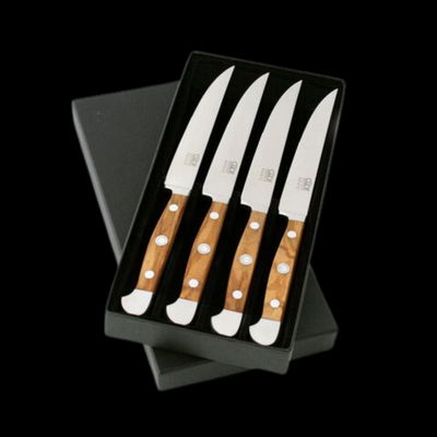 Gude Alpha  Steak Knife Set 4-Piece With Olivewood Handles - Kitchen Universe