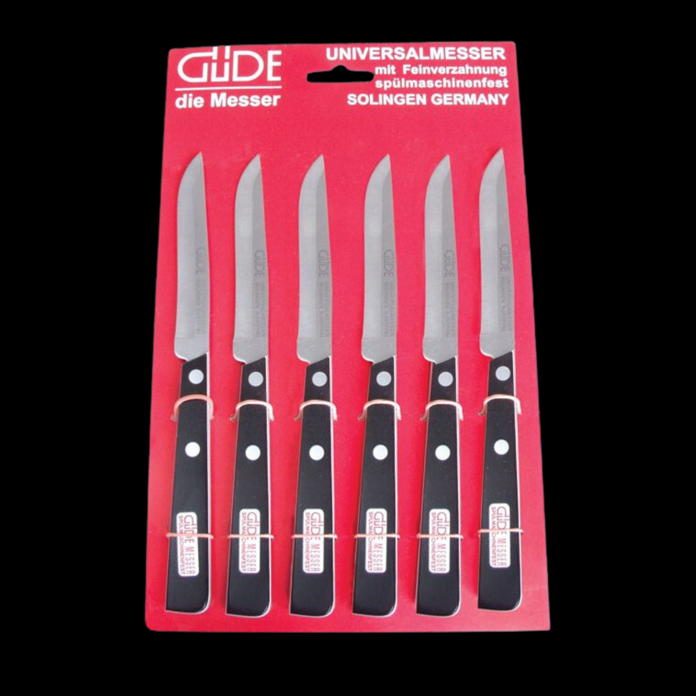 Gude Universal Knife Set 6-Piece With Black / White Hostaform Handle - Kitchen Universe