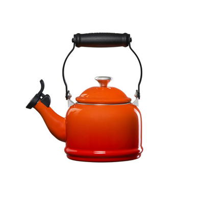 Le Creuset Enamel On Steel Demi Kettle With Stainless Steel Knob, 1.25 quart, Flame - Kitchen Universe