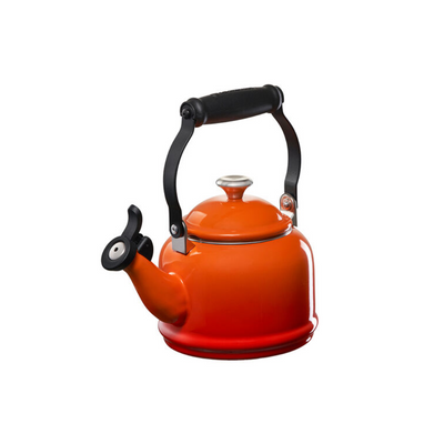 Le Creuset Enamel On Steel Demi Kettle With Stainless Steel Knob, 1.25 quart, Flame - Kitchen Universe