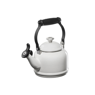Le Creuset Enamel On Steel Demi Kettle With Stainless Steel Knob, 1.25 quart, White - Kitchen Universe