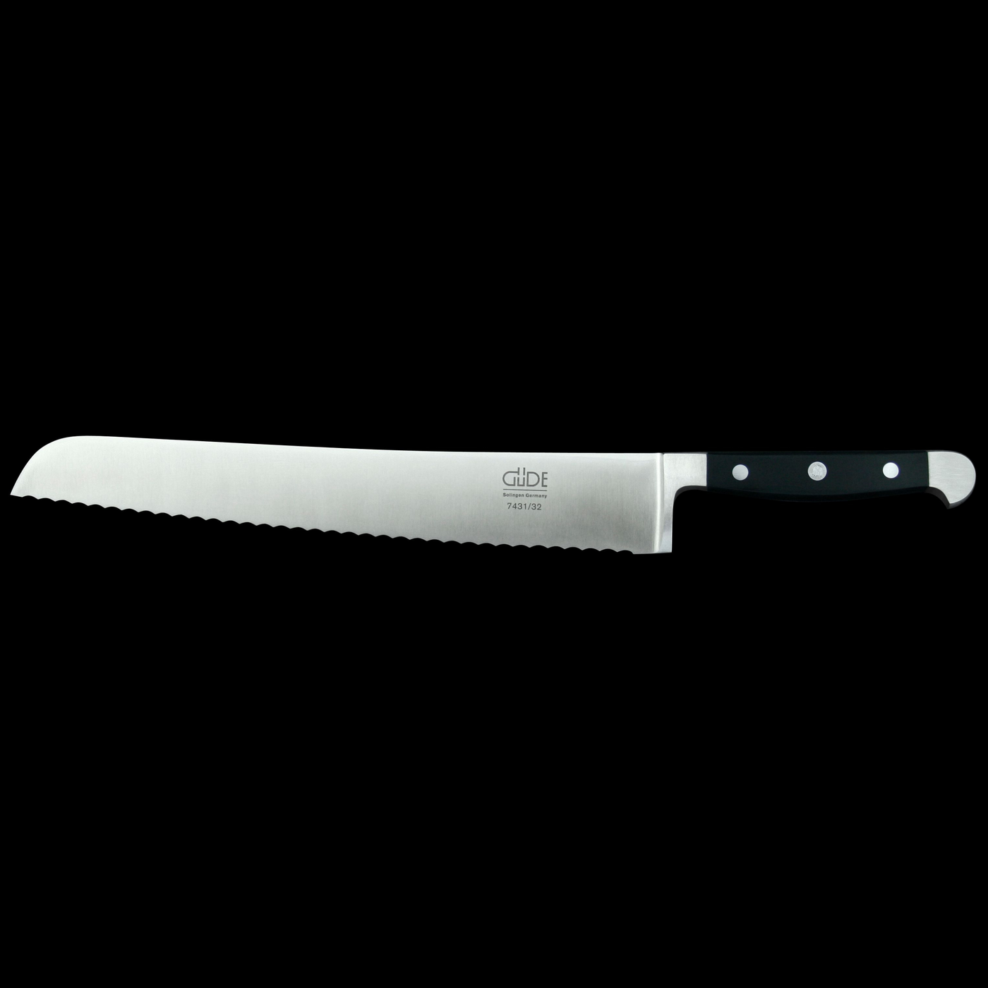 Gude Alpha Bread Knife With Black Hostaform Handle, 12-in - Kitchen Universe