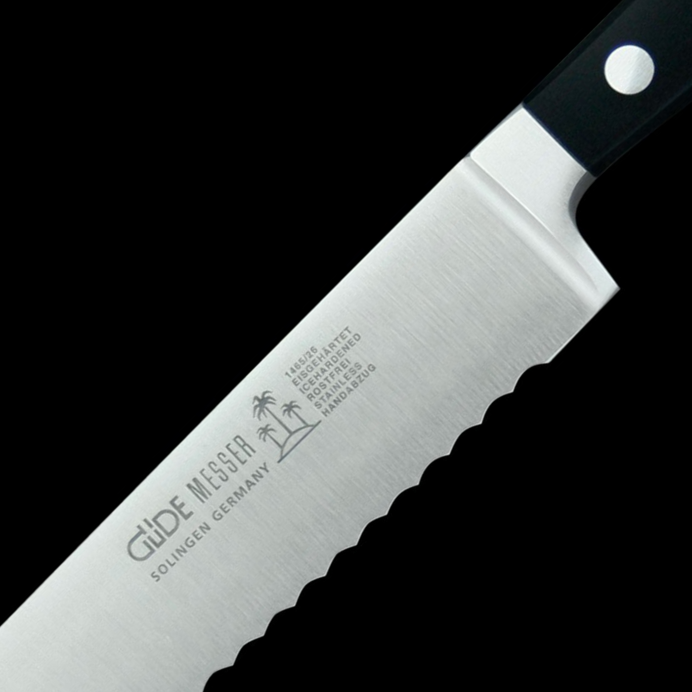 Gude Alpha Serrated Slicer/Roast Beef Knife With Black Hostaform Handle, 10-in - Kitchen Universe