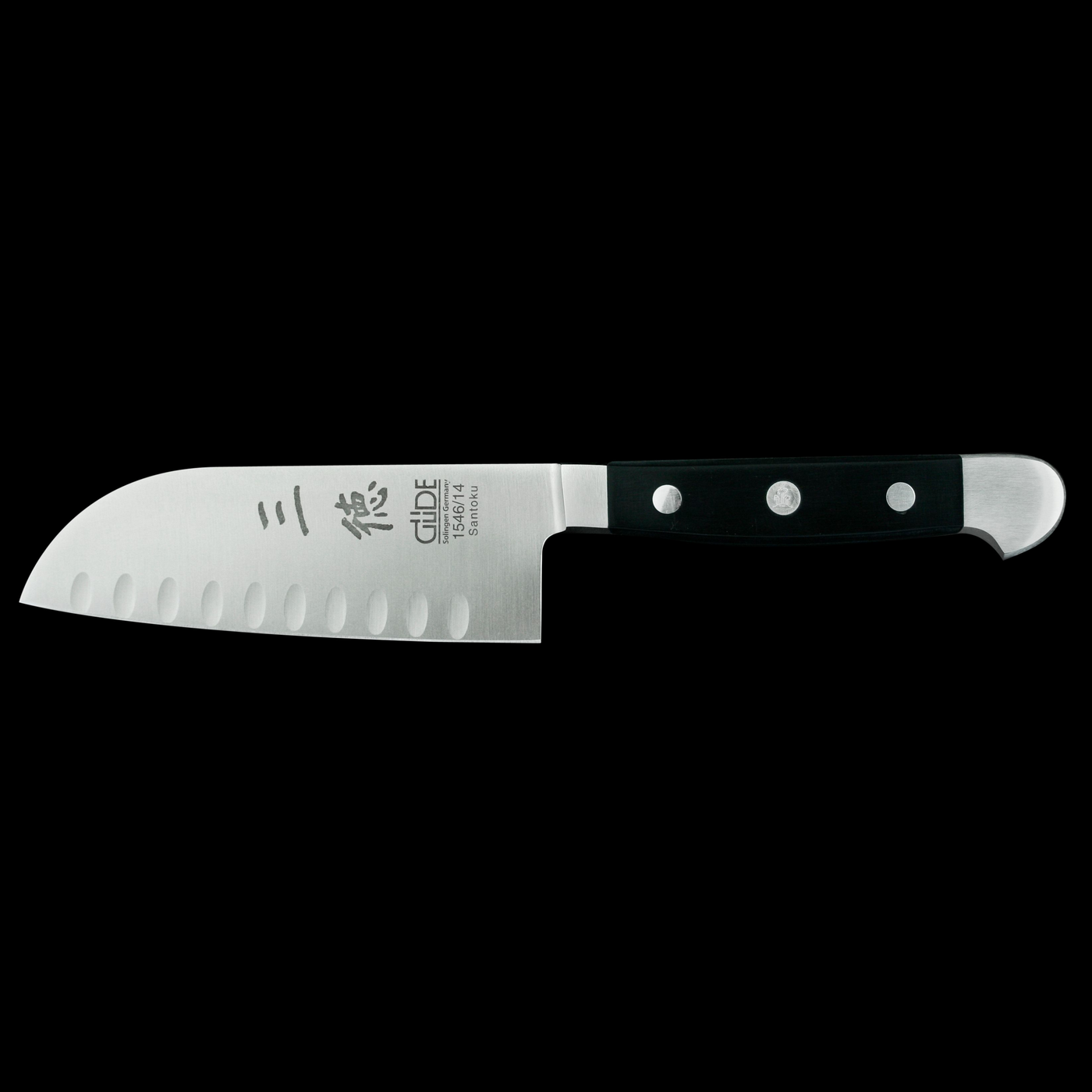 Gude Alpha Santoku Knife With Black Hostaform Handle, 5-in - Kitchen Universe