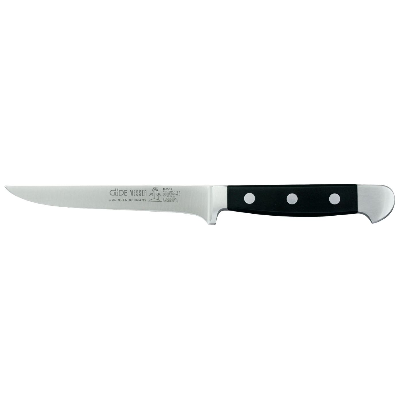 Gude Alpha Series Boning Knife With Black Hostaform Handle, 5-In - Kitchen Universe