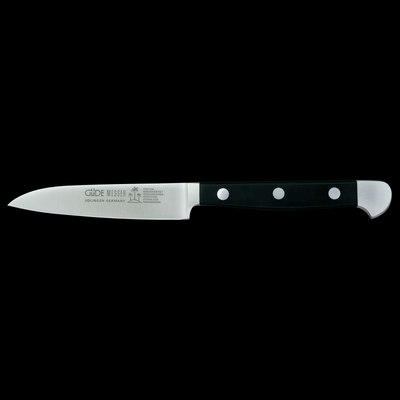 Gude Alpha Utility Knife With Black Hostaform Handle, 3-in - Kitchen Universe