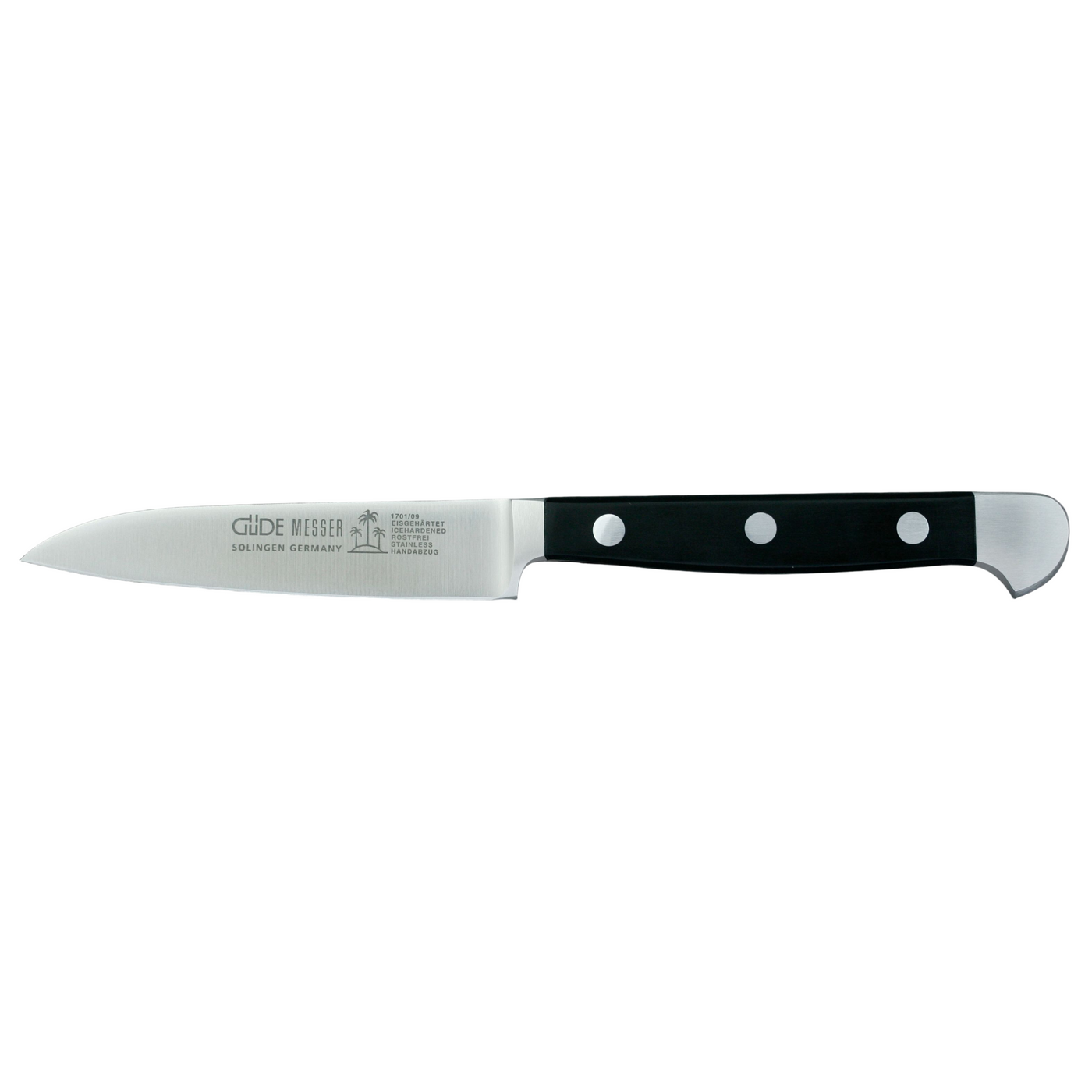 Gude Alpha Utility Knife With Black Hostaform Handle, 3-in - Kitchen Universe