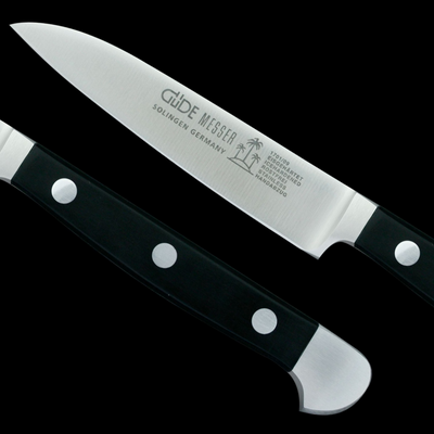 Gude Alpha Utility Knife With Black Hostaform Handle, 3-in - Kitchen Universe