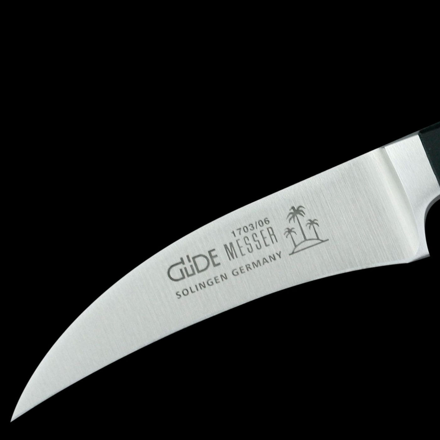 Gude Alpha Bird's Beak Knife With Black Hostaform Handle, 2-in - Kitchen Universe