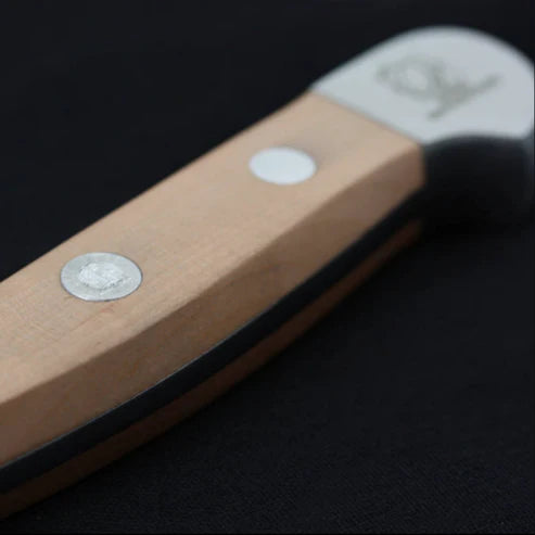 Gude Alpha Pear Series Forged Double Bolster Carving Knife With Luxury Pear Wood Handle, 8-in - Kitchen Universe