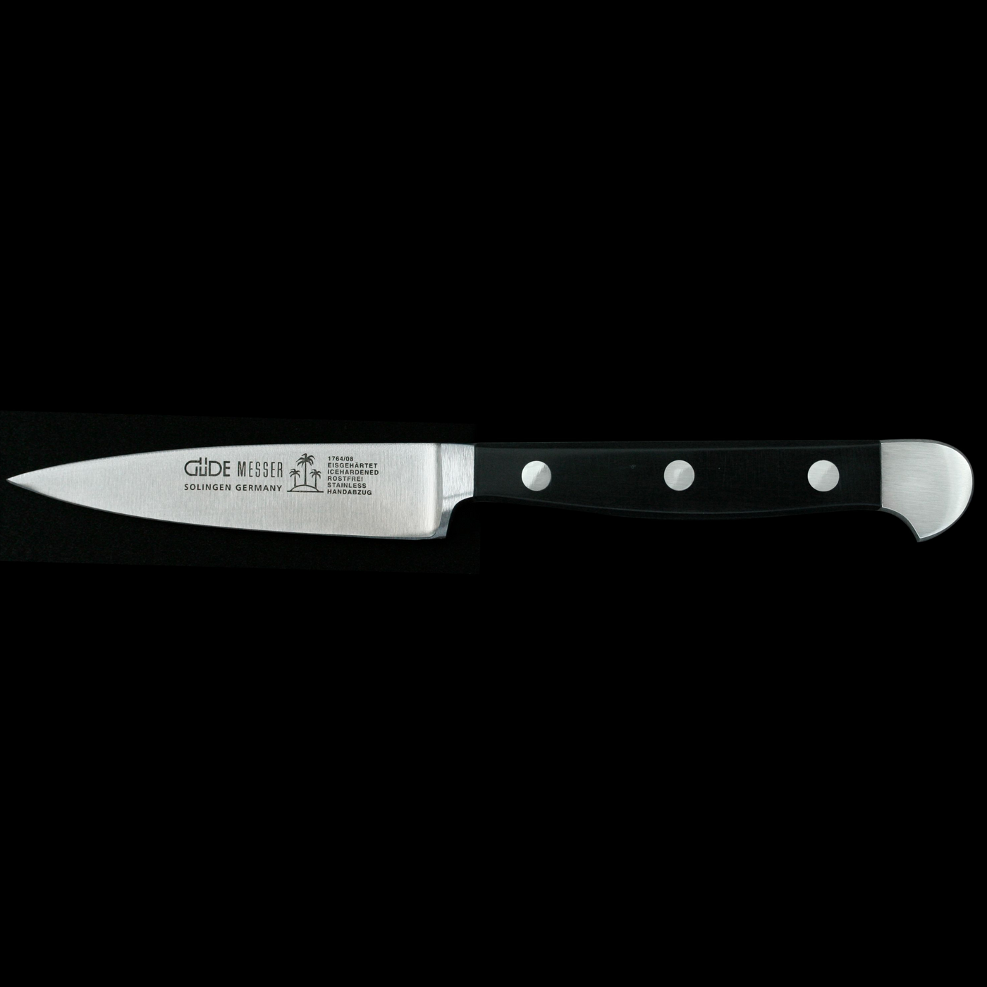Gude Alpha Paring Knife With Black Hostaform Handle, 3-In - Kitchen Universe