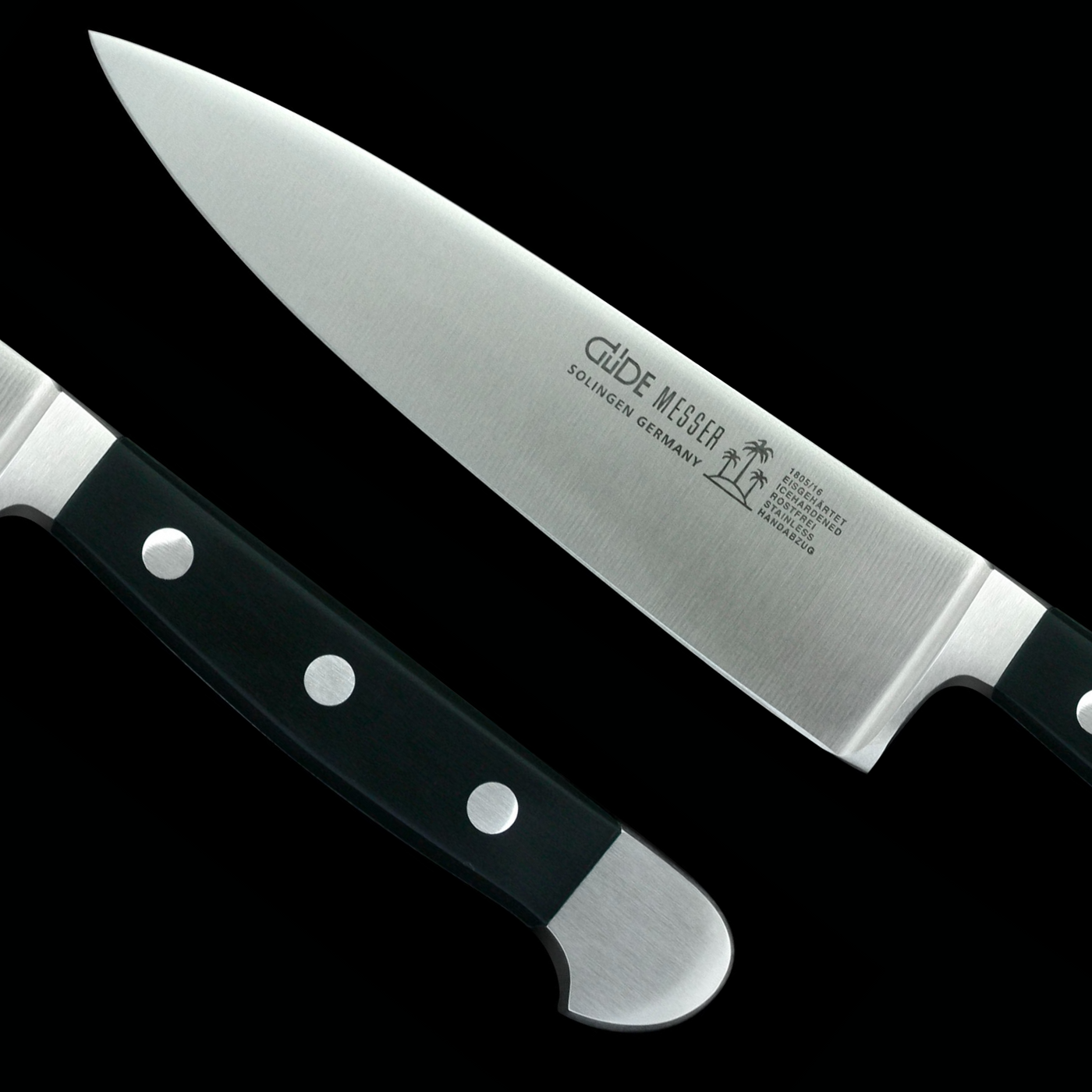 Gude Alpha Chef's Knife With Black Hostaform Handle, 6-in - Kitchen Universe