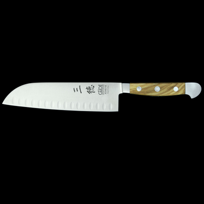 Gude Alpha Olive Santoku Knife With Olivewood Handle, 7-in. - Kitchen Universe