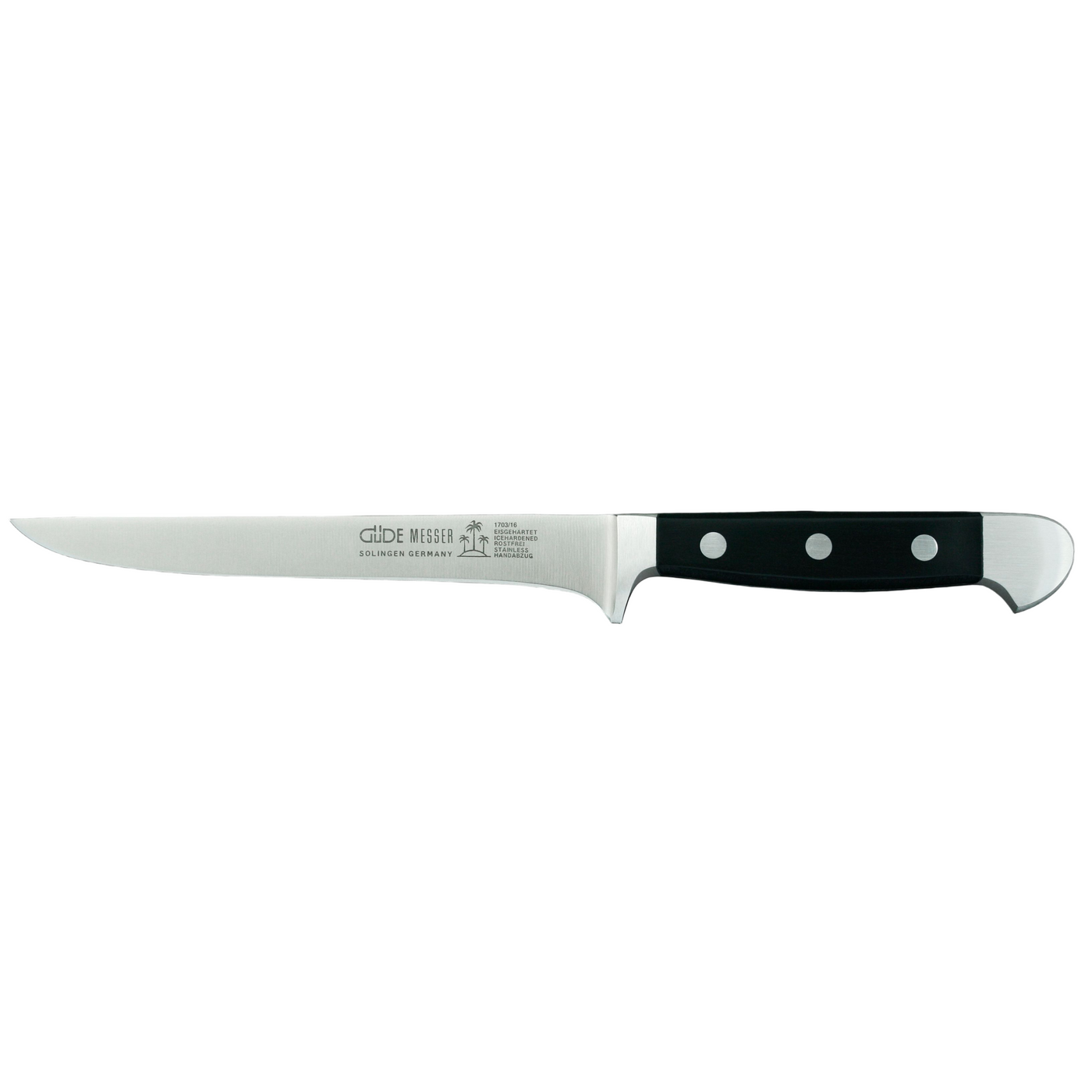 Gude Alpha Series Boning Knife With Black Hostaform Handle, 6.5-in. - Kitchen Universe