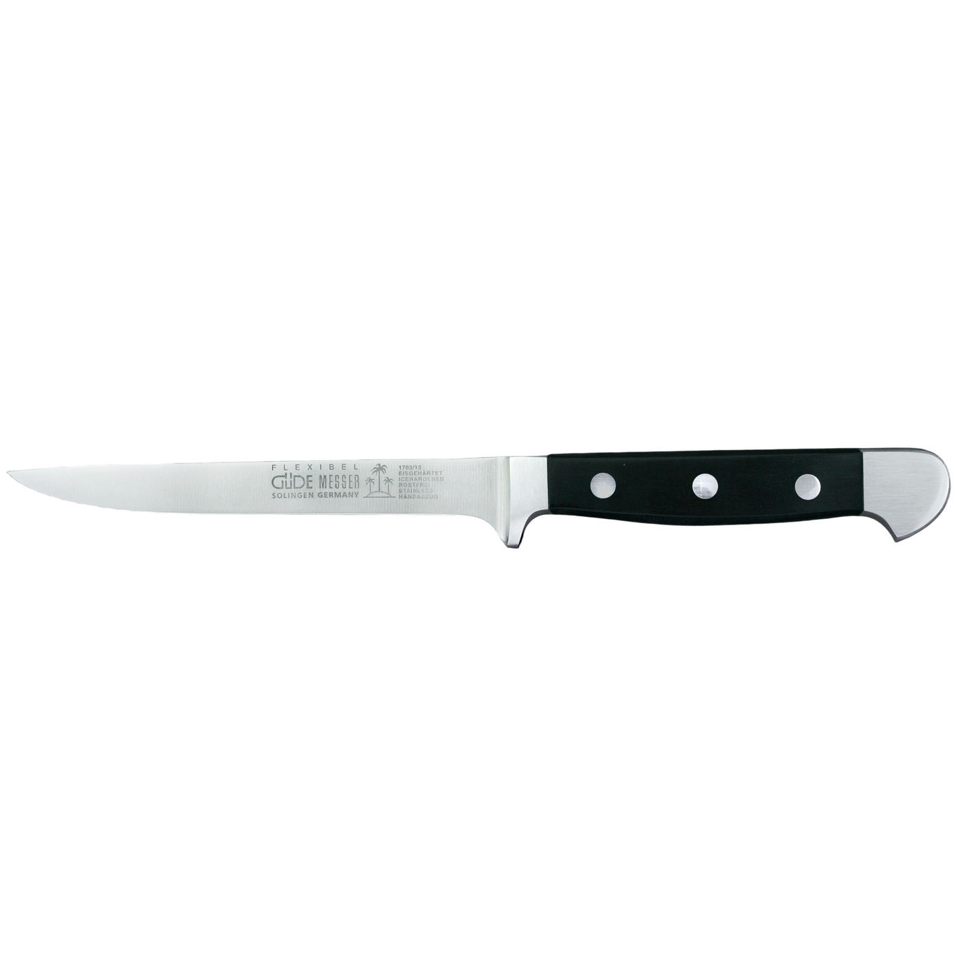 Gude Alpha Flexible Boning Knife With Black Hostaform Handle, 5-in - Kitchen Universe