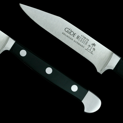 Gude Alpha Utility Knife With Black Hostaform Handle, 3-In - Kitchen Universe