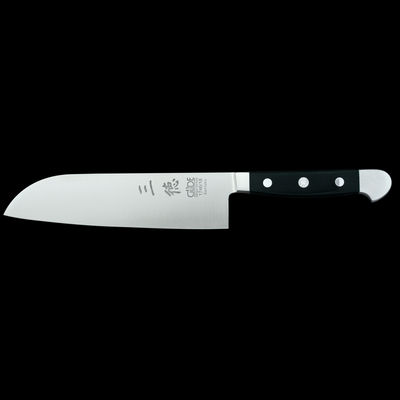 Gude Alpha Santoku Knife With Black Hostaform Handle, 7-in. - Kitchen Universe
