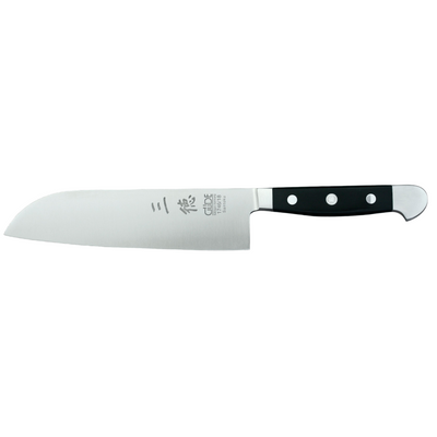Gude Alpha Santoku Knife With Black Hostaform Handle, 7-in. - Kitchen Universe