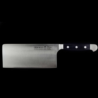 Gude Alpha Cleaver Knife With Black Hostaform Handle, 7-in. - Kitchen Universe