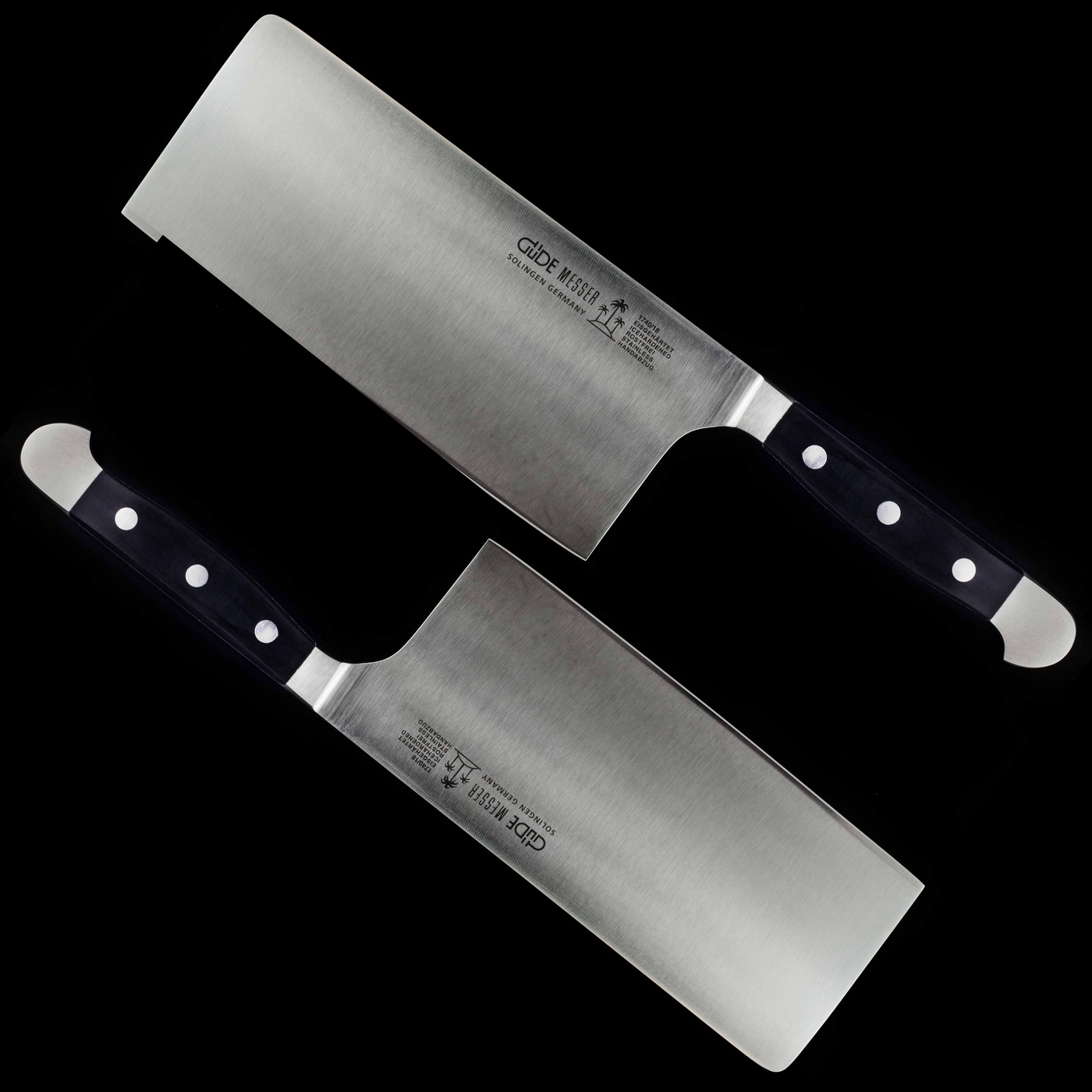 Gude Alpha Cleaver Knife With Black Hostaform Handle, 7-in. - Kitchen Universe
