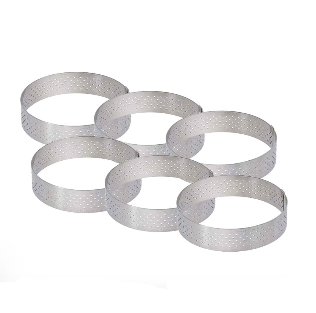 de Buyer Valrhona Perforated Tart Ring 3-in, Set of 6 - Kitchen Universe
