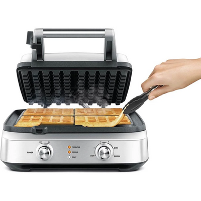 Breville The Smart Waffle 4-Slice Stainless Steel Waffle Maker - Kitchen Universe