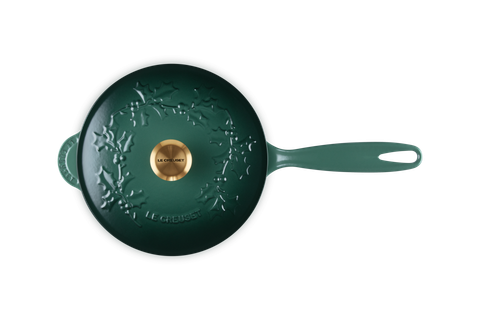 Le Creuset Enameled Cast Iron Holly Collection Traditional Saucier with Lid, 2.25-Quart - Kitchen Universe