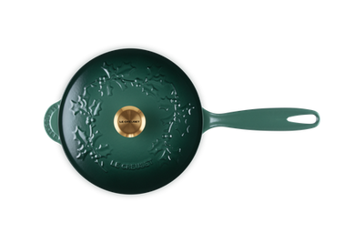 Le Creuset Enameled Cast Iron Holly Collection Traditional Saucier with Lid, 2.25-Quart - Kitchen Universe