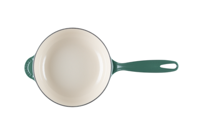 Le Creuset Enameled Cast Iron Holly Collection Traditional Saucier with Lid, 2.25-Quart - Kitchen Universe