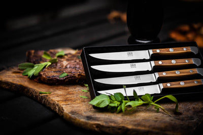 Gude Alpha  Steak Knife Set 4-Piece With Olivewood Handles - Kitchen Universe