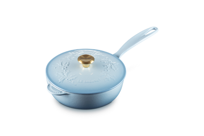 Le Creuset Enameled Cast Iron Holly Collection Traditional Saucier with Lid, 2.25-Quart - Kitchen Universe