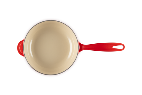 Le Creuset Enameled Cast Iron Holly Collection Traditional Saucier with Lid, 2.25-Quart - Kitchen Universe