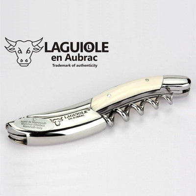 Laguiole en Aubrac Luxury Sommelier Waiter's Corkscrew with Mammoth Ivory Handle - Kitchen Universe