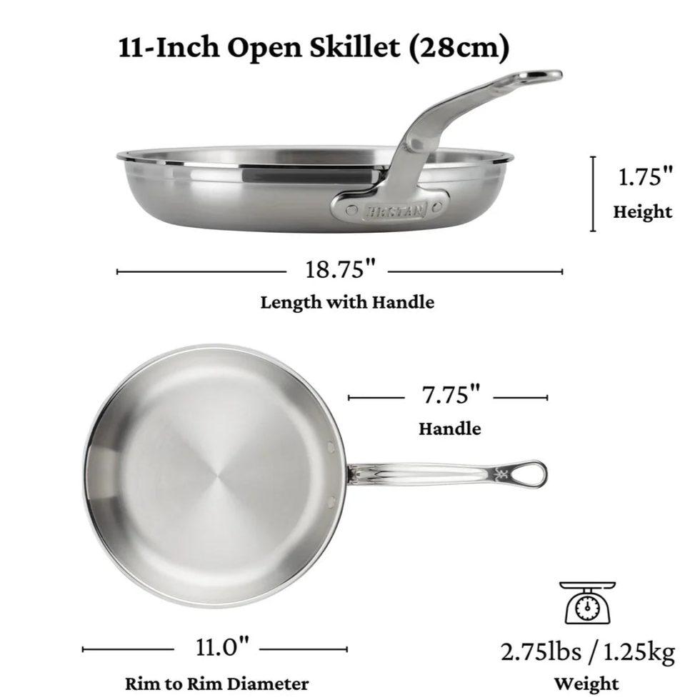Hestan ProBond Professional Clad Stainless Steel Skillet, 11-in