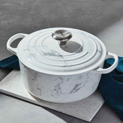 Le Creuset Signature Enameled Cast Iron Round Dutch Oven With Lid, 4.5-Quart, Marble - Kitchen Universe