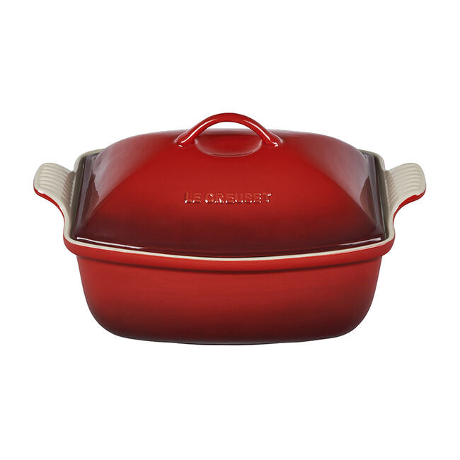 Le Creuset Heritage Covered Rectangular Baker 4.5-Quart, Cerise - Kitchen Universe