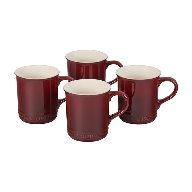 Le Creuset Stoneware Set of 4 Mugs, 14-Ounces, Rhone - Kitchen Universe