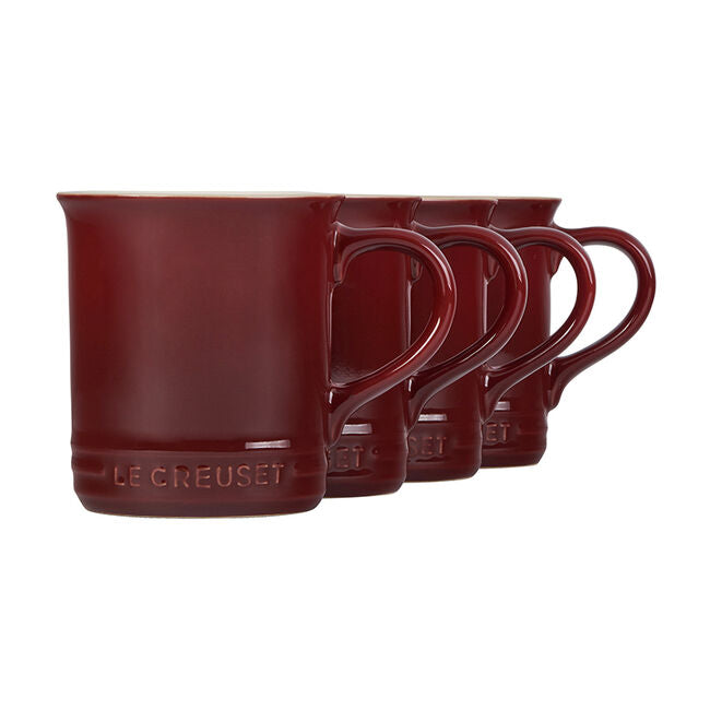 Le Creuset Stoneware Set of 4 Mugs, 14-Ounces, Rhone - Kitchen Universe