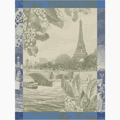Le Jacquard Francais Sur Seine Tea Towel 24 x 31-in, Green