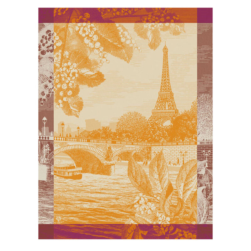 Le Jacquard Francais Sur Seine Tea Towel 24 x 31-in, Orange