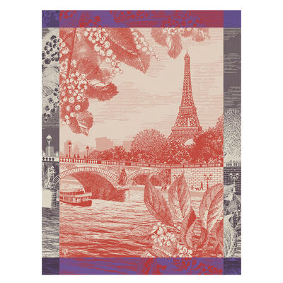 Le Jacquard Francais Sur Seine Tea Towel 24 x 31-in, Red
