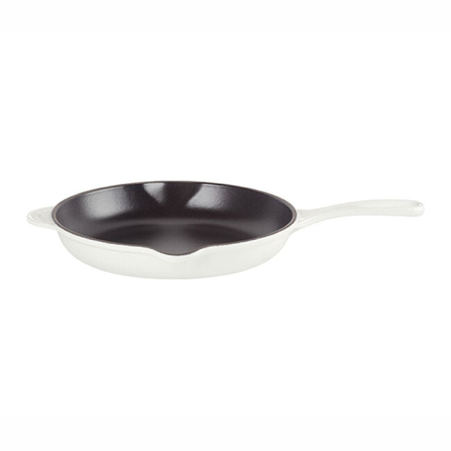 Le Creuset Classic Enameled Cast Iron Skillet, 9-Inches, White - Kitchen Universe