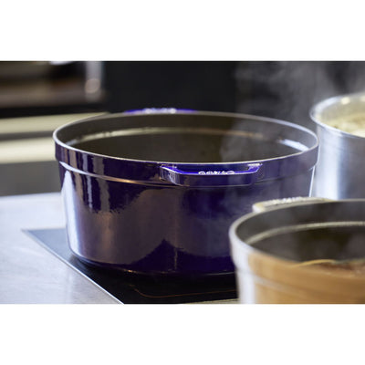 Staub Cast Iron Round Cocotte Oven, 9-qt, Dark Blue - Kitchen Universe