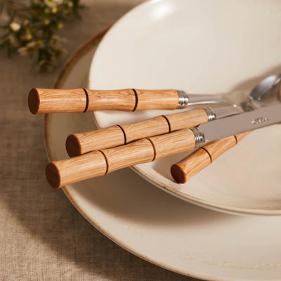 Sabre Bamboo Light Press Wood 5-Piece Flatware Set - Kitchen Universe