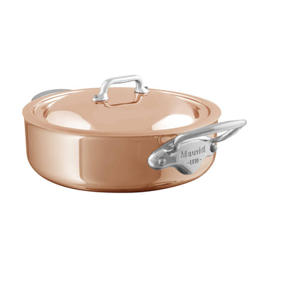 Mauviel M'6S 6-Ply Polished Copper & Stainless Steel 2-Piece Frying Pan Set  With Cast Stainless Steel Handles, Made In France
